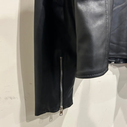 00's WHET BLU fake leather jacket フェイクレザー シングルライダース ジャケット (L)/B0554J-SO