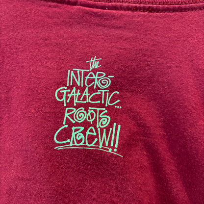 00's Stussy ステューシー Interglactic Roots Crew 宇宙飛行士Tシャツ バーガンディ (L)/B2089T-SO