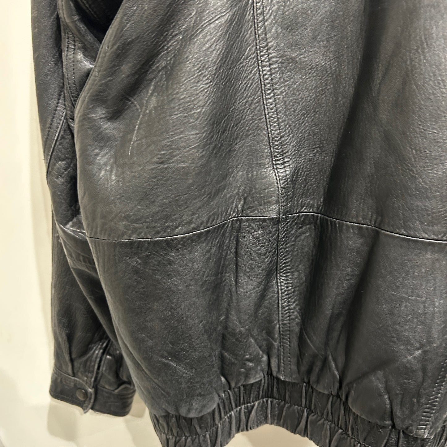 90's~ JOHN ASHFORD leather jacket レザー ジャケット フード付き ブラック (M)/B1397J-SO