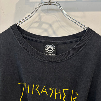 00's Thrasher スラッシャー ゴンズ スケーターアートTシャツ 黒 (XL)/C1090T-SO