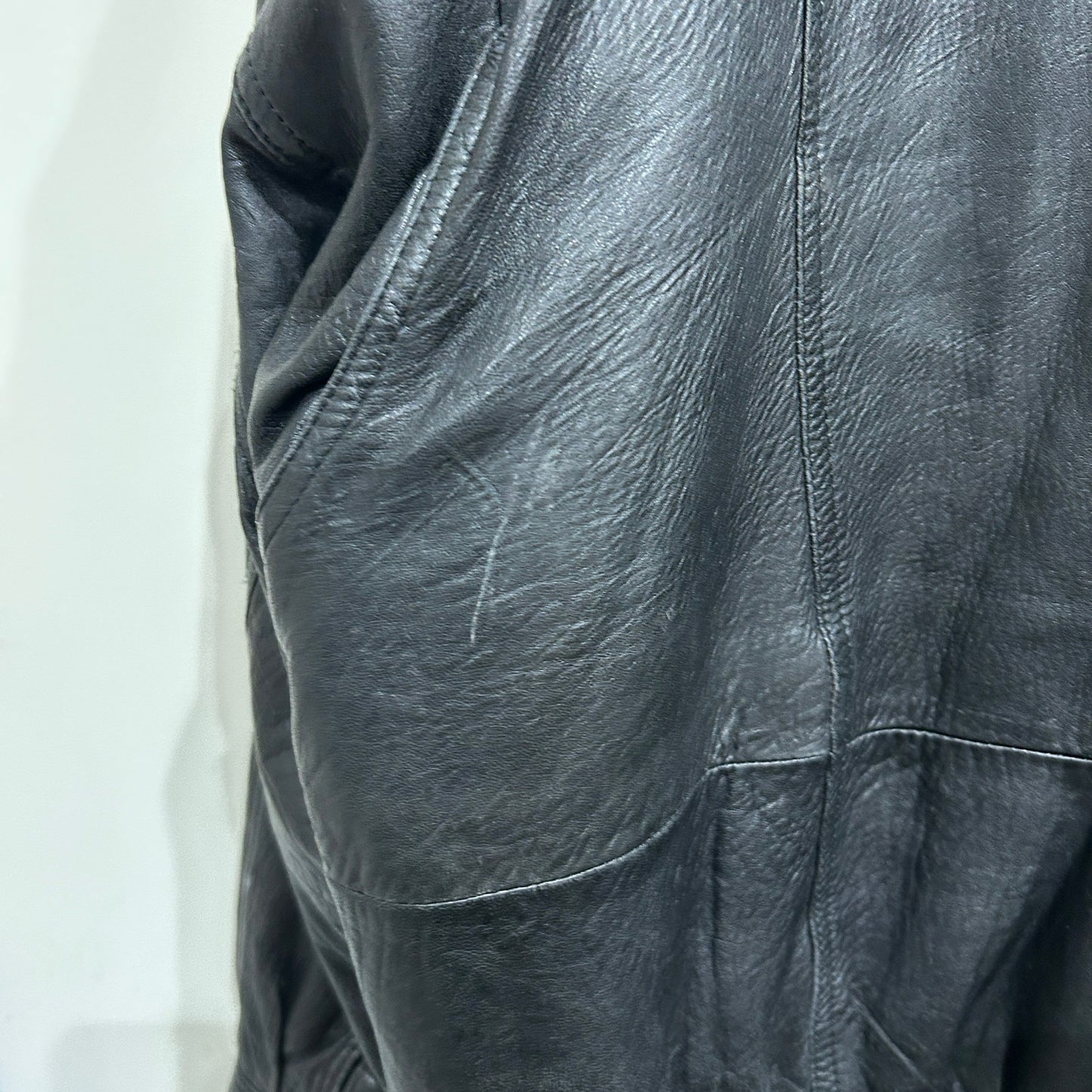 90's~ JOHN ASHFORD leather jacket レザー ジャケット フード付き ブラック (M)/B1397J-SO