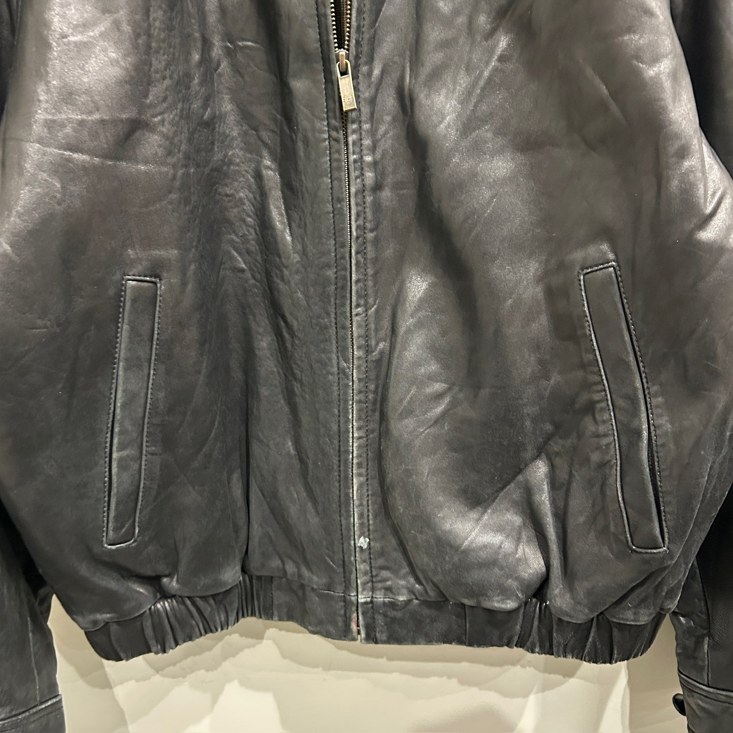 00's CHAPS leather jacket チャップス レザー ジャケット ブラック (M)/A8867J-SO