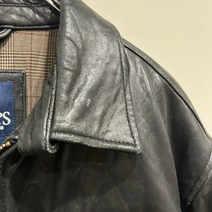 00's CHAPS leather jacket チャップス レザー ジャケット ブラック (M)/A8867J-SO