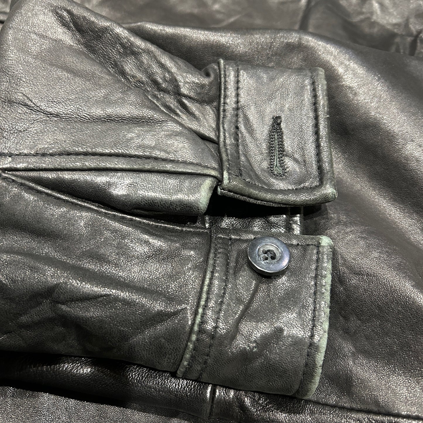 00's CHAPS leather jacket チャップス レザー ジャケット ブラック (M)/A8867J-SO