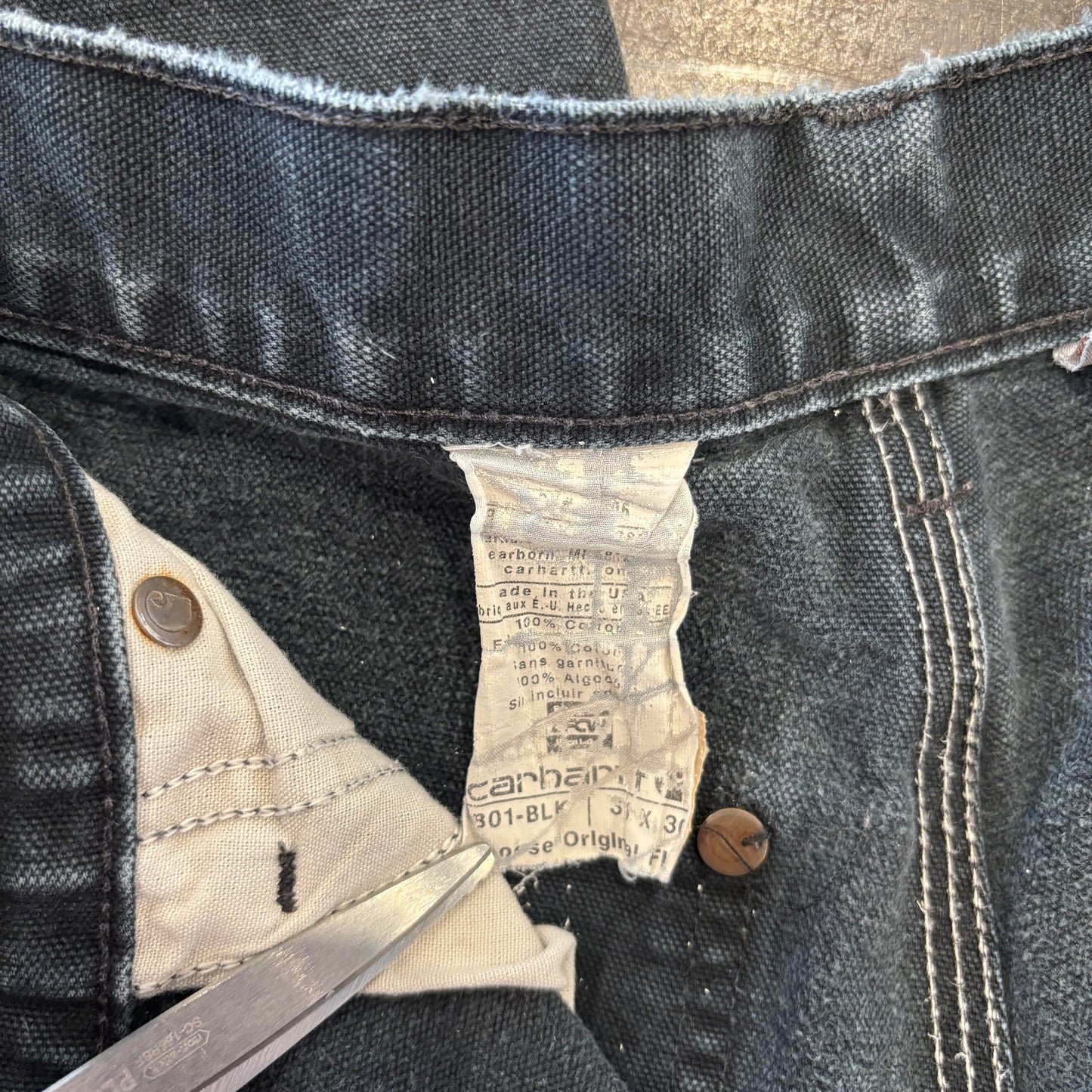 00’s Carhartt ダブルニー BLK ブラック (31×30)/C0453P-SO