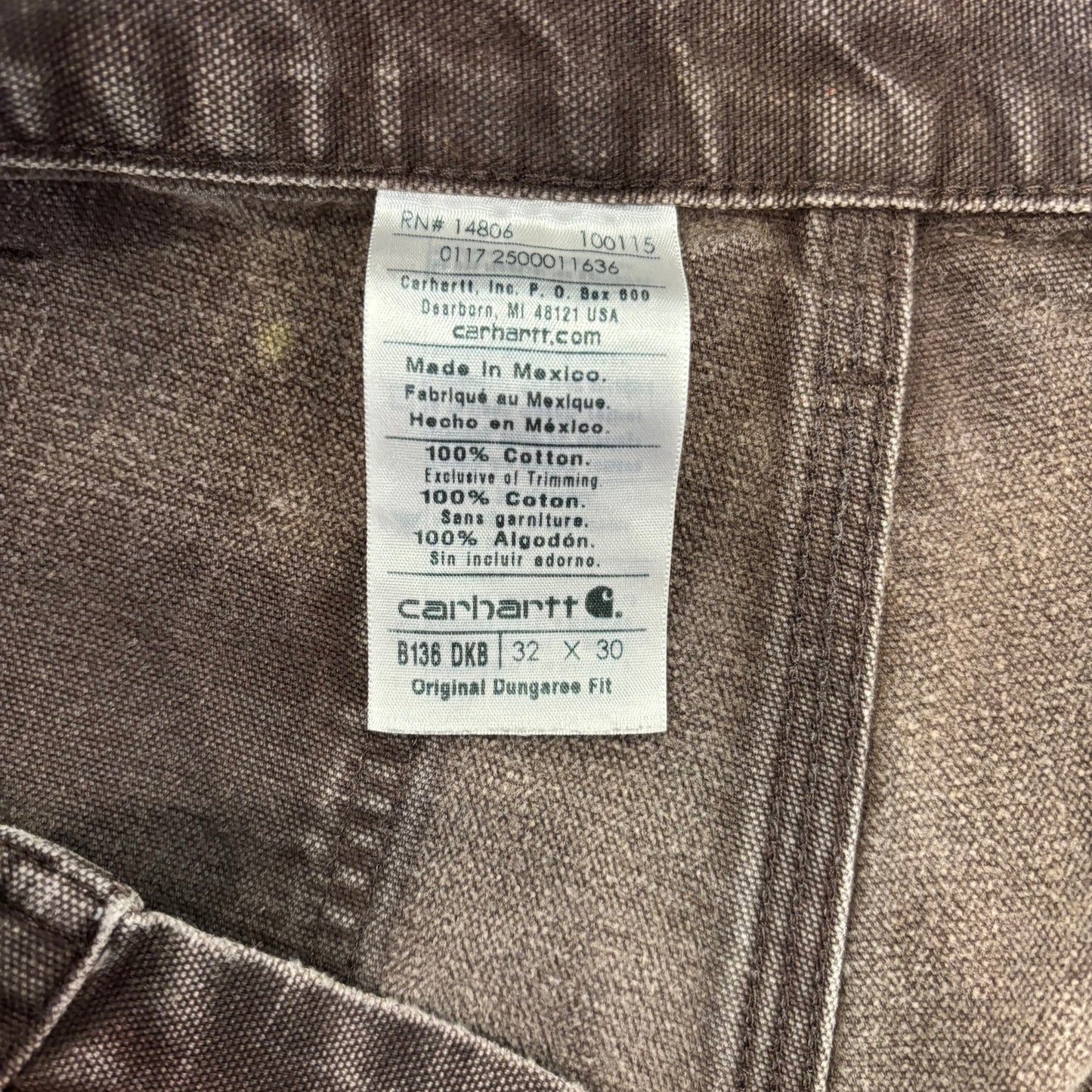 00’s Carhartt ダブルニー DKB ダークブラウン (32×30)/C0443P-SO