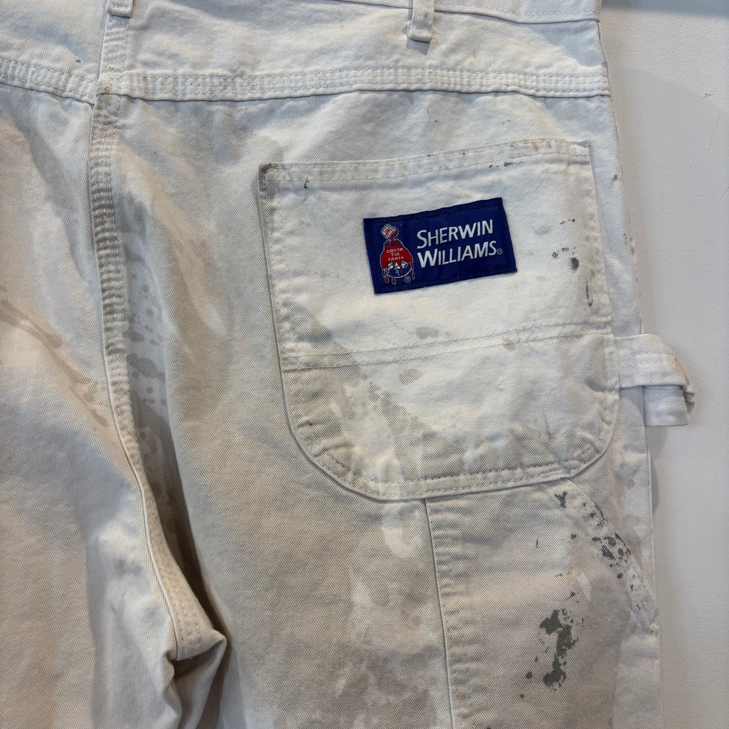00's Dickies ディッキーズ Sherwin Williams 企業ロゴ ペインター ワークパンツ 白 (38×32)/B3940P-SO