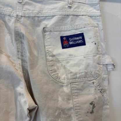 00's Dickies ディッキーズ Sherwin Williams 企業ロゴ ペインター ワークパンツ 白 (38×32)/B3940P-SO
