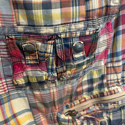 00's Polo by Ralph Lauren ラルフローレン パッチワーク ギミックショートパンツ 白青桃黄 (w35)/B0797P-SO