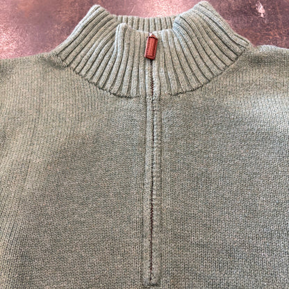 00's  Polo RALPH LAUREN  ハーフジップ  コットンニット 緑 XXL /B0735K-SO