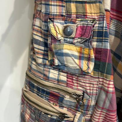00's Polo by Ralph Lauren ラルフローレン パッチワーク ギミックショートパンツ 白青桃黄 (w35)/B0797P-SO