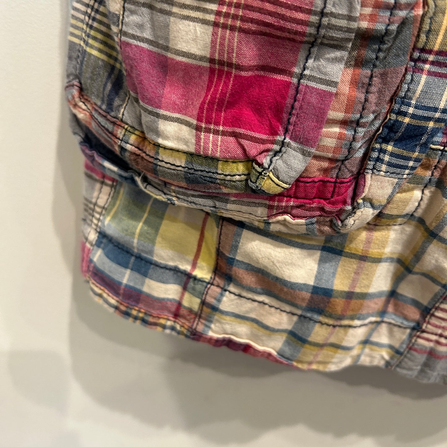00's Polo by Ralph Lauren ラルフローレン パッチワーク ギミックショートパンツ 白青桃黄 (w35)/B0797P-SO