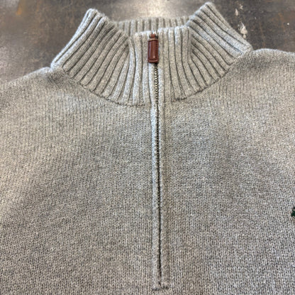 00's  POLO RALPH LAUREN  ハーフジップ コットンニット グレー L /B1497K-SO