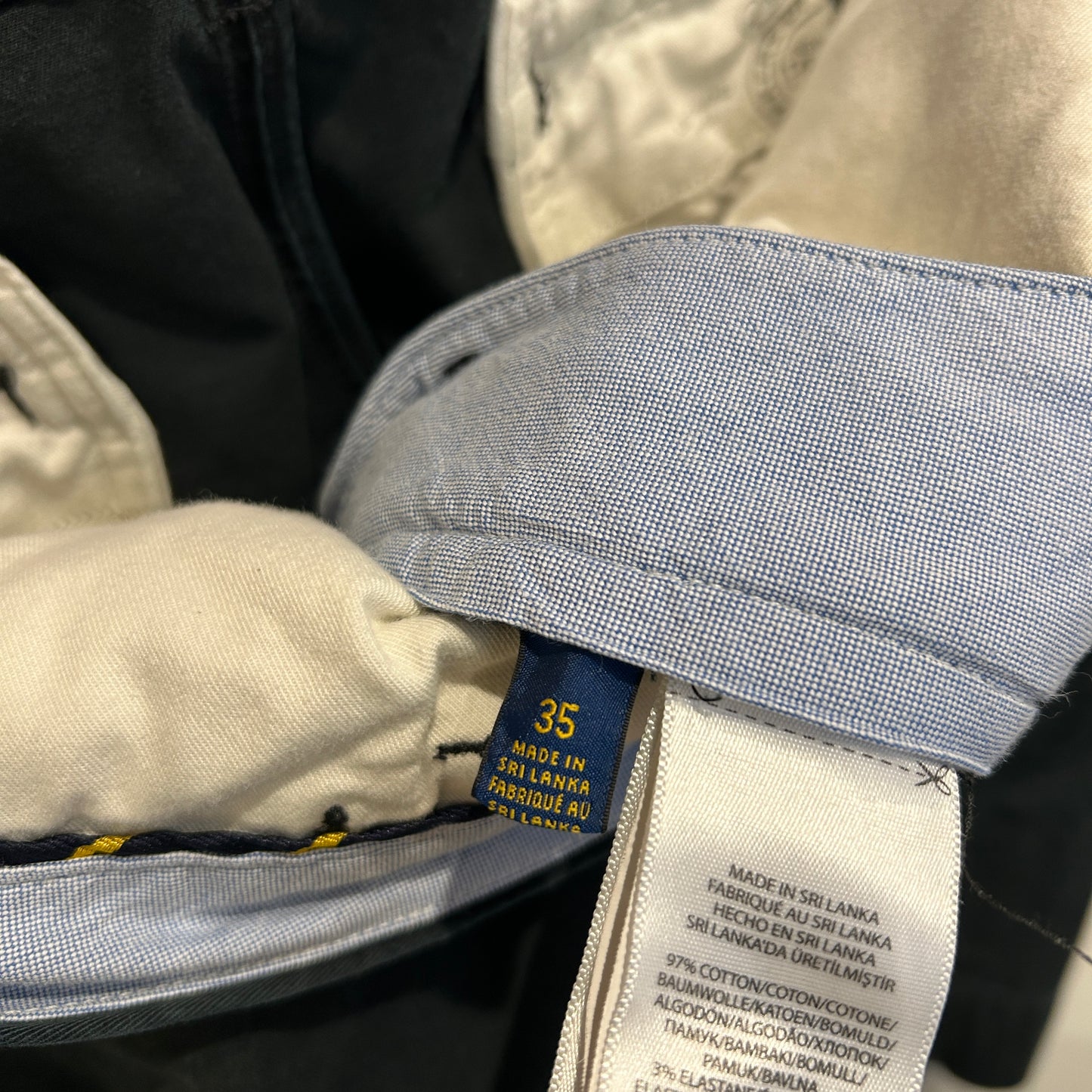 00's POLO RALPH LAUREN ラルフローレン チノ ショートパンツ 黒 (w35)/C0899P-SO