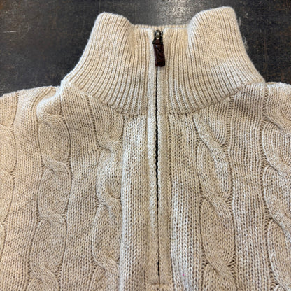 00's  POLO RALPH LAUREN  ハーフジップ  ケーブルニット ベージュ  M /A1498K-SO