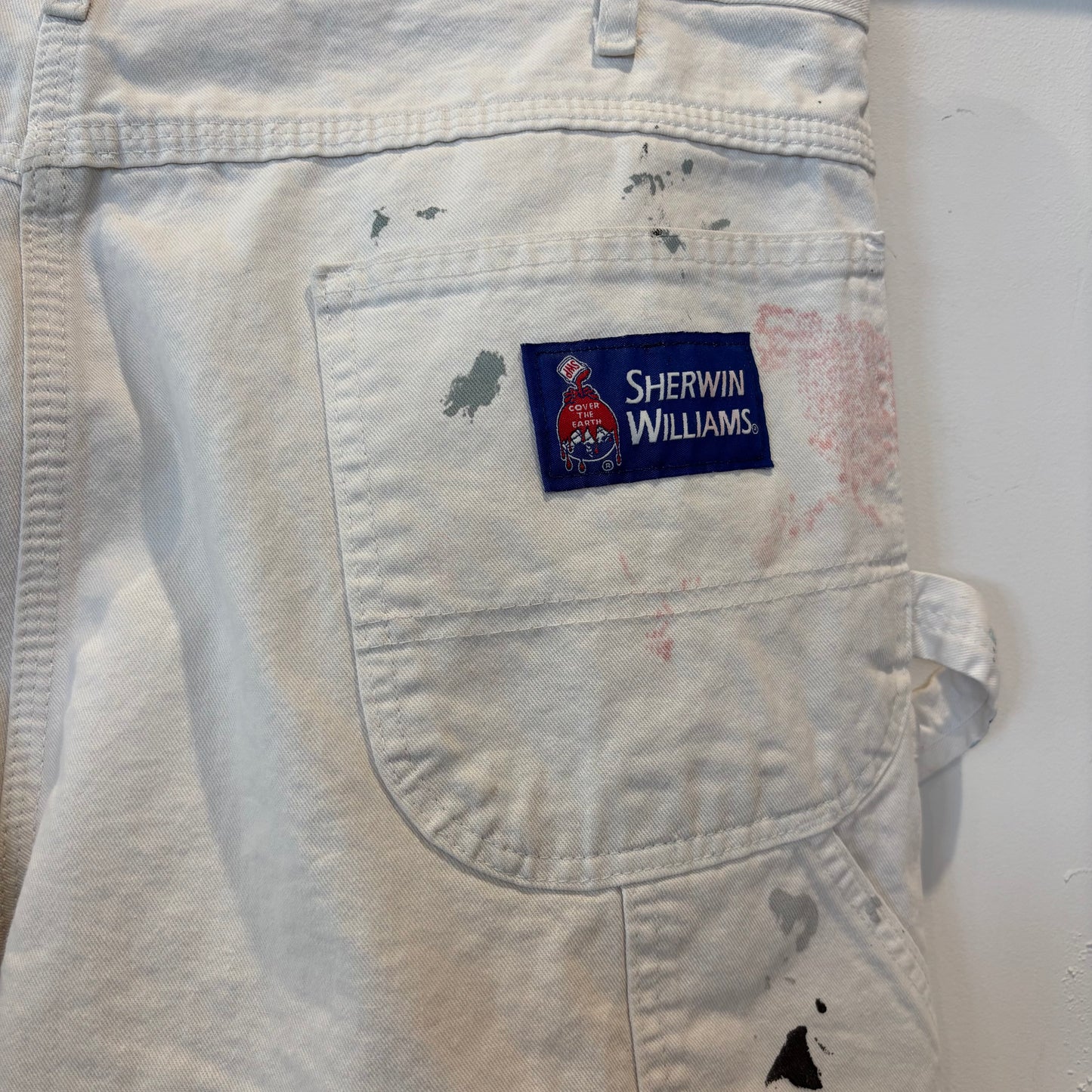 00's Dickies ディッキーズ Sherwin Williams 企業ロゴ ペインター ワークパンツ 白 (38×32)/B3943P-SO