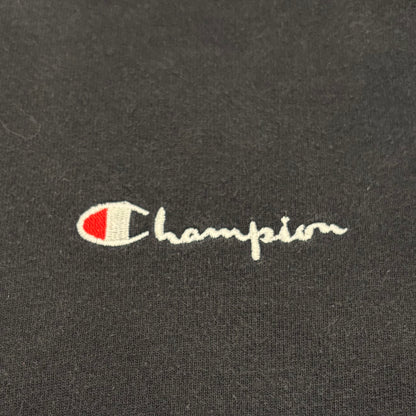 90's Champion チャンピオン 刺繍 スウェット フーディー ブラック (L) /B3003S-SO