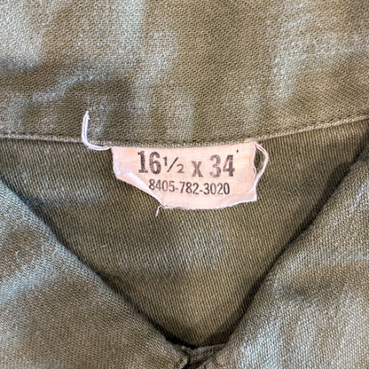 60's US ARMY ユーティリティーシャツ OG 107 ミリタリー カーキ (L)/A7733SH-SO