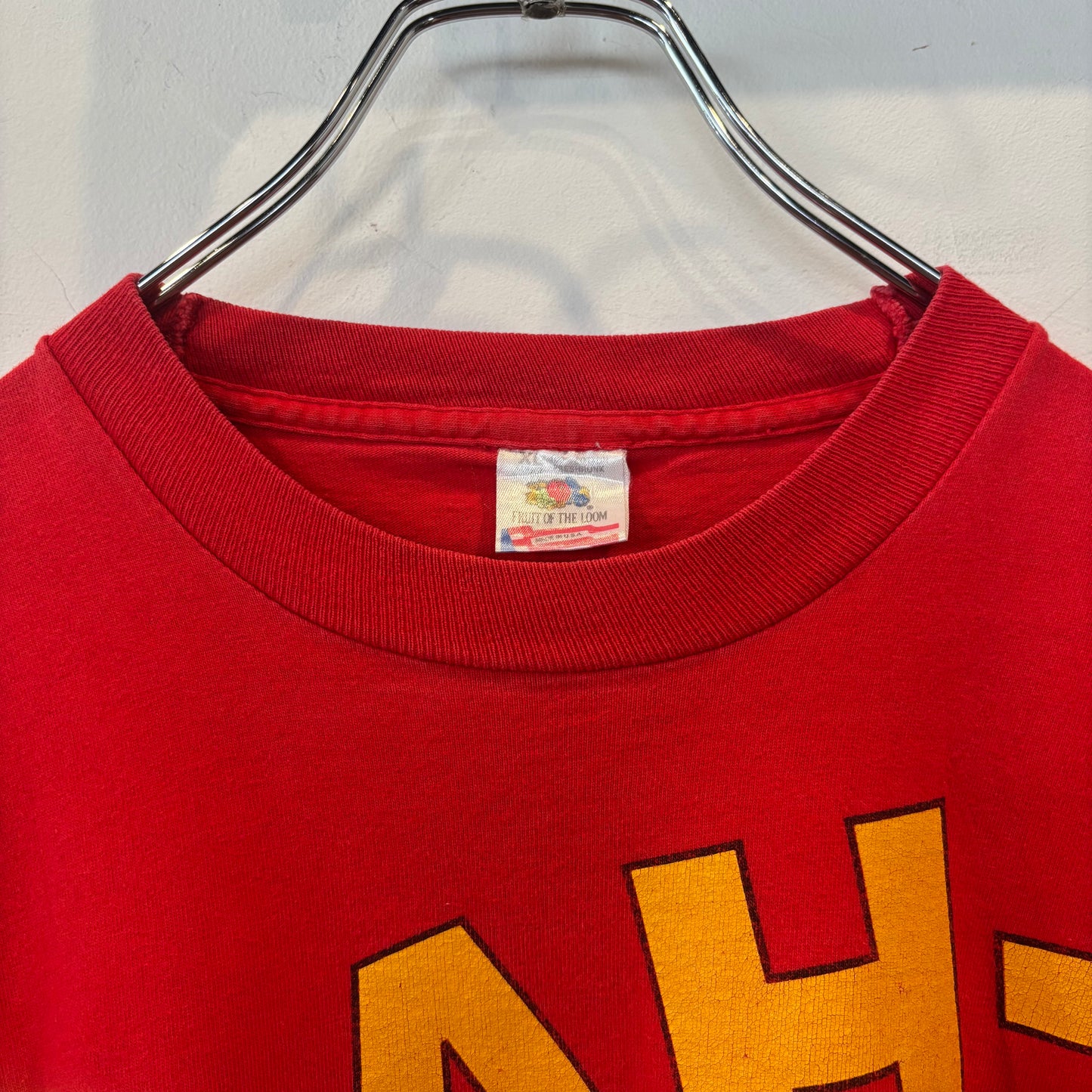 90's FRUIT OF THE LOOM Disney On Ice キャラクターTシャツ 赤(XL)/B3946T-SO