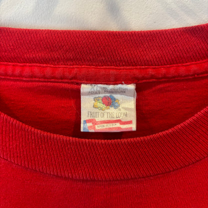 90's FRUIT OF THE LOOM Disney On Ice キャラクターTシャツ 赤(XL)/B3946T-SO
