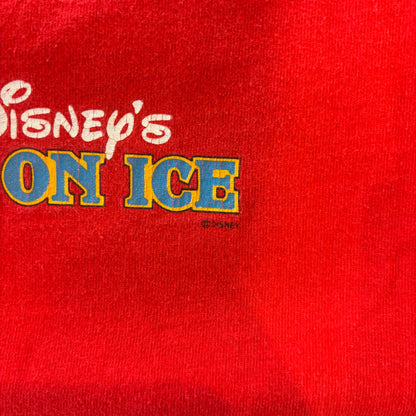 90's FRUIT OF THE LOOM Disney On Ice キャラクターTシャツ 赤(XL)/B3946T-SO