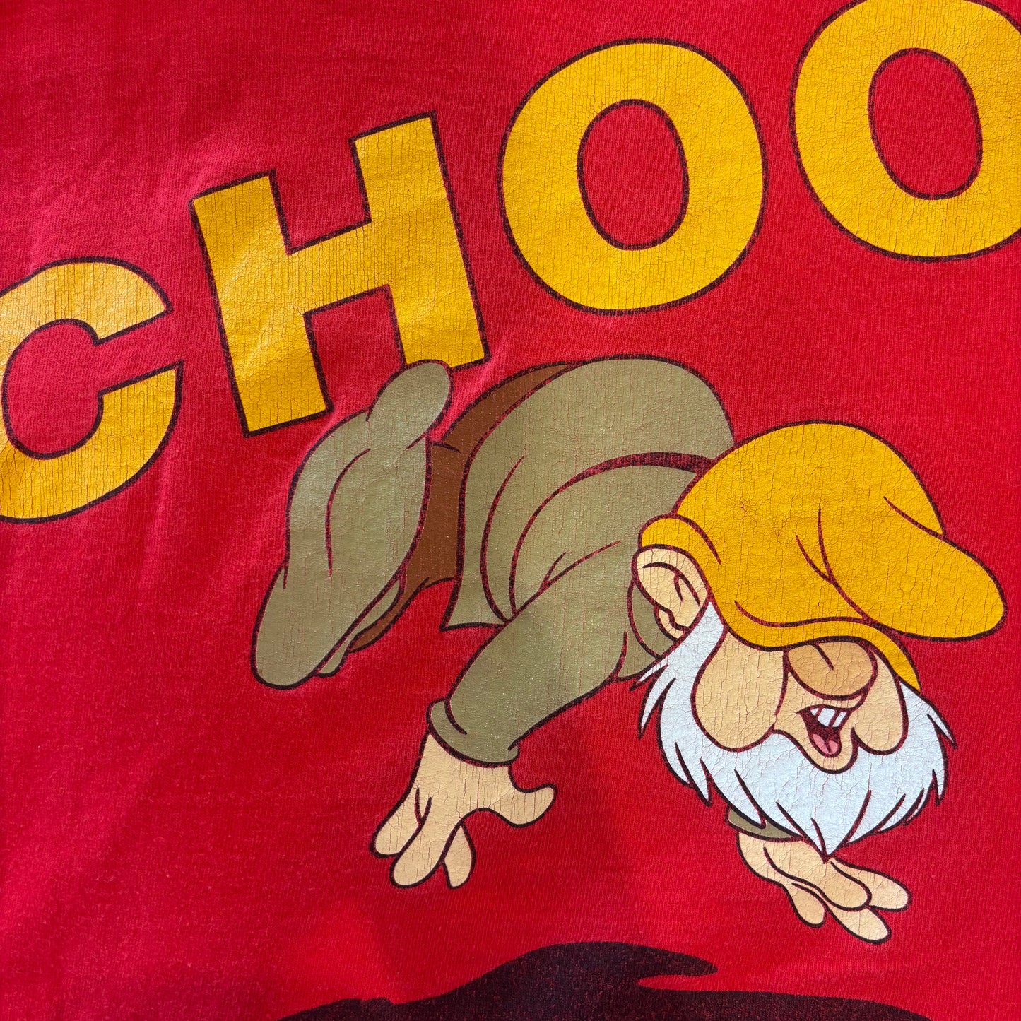 90's FRUIT OF THE LOOM Disney On Ice キャラクターTシャツ 赤(XL)/B3946T-SO