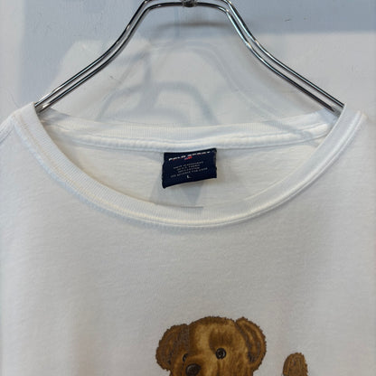 90's  POLO SPORT ラルフローレン ポロベアTシャツ白(L)/B3948T-SO