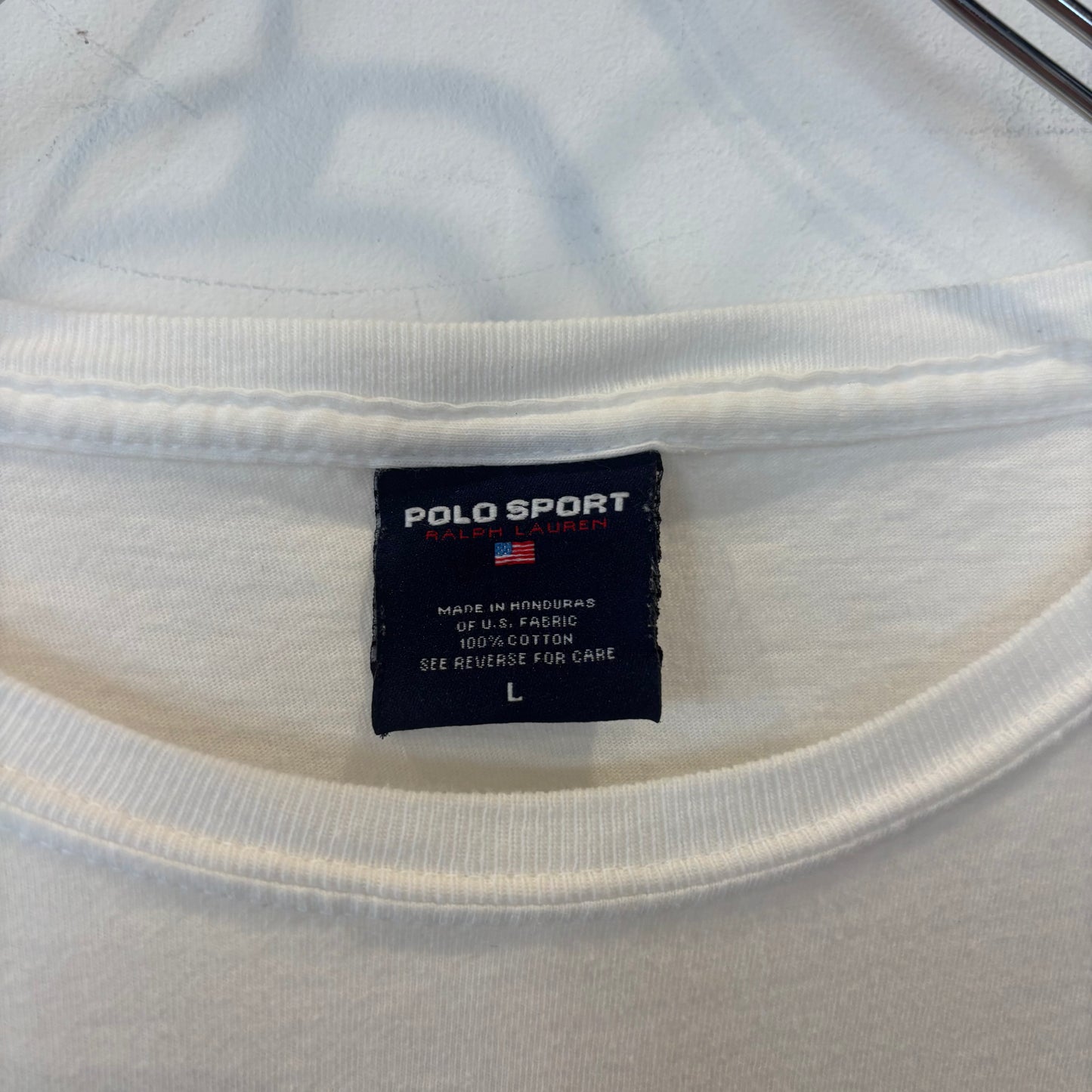 90's  POLO SPORT ラルフローレン ポロベアTシャツ白(L)/B3948T-SO