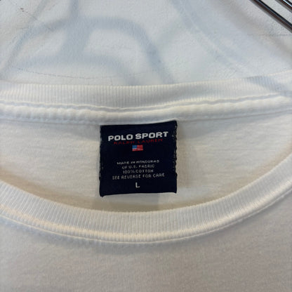90's  POLO SPORT ラルフローレン ポロベアTシャツ白(L)/B3948T-SO