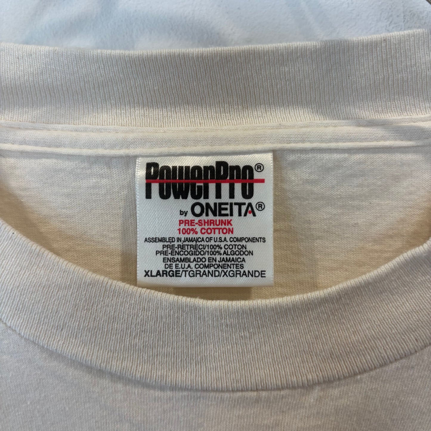 90's ONEITA Yogi Bear ヨギ・ベア 刺繍キャラクターTシャツ アイボリー(XL)/B3949T-SO