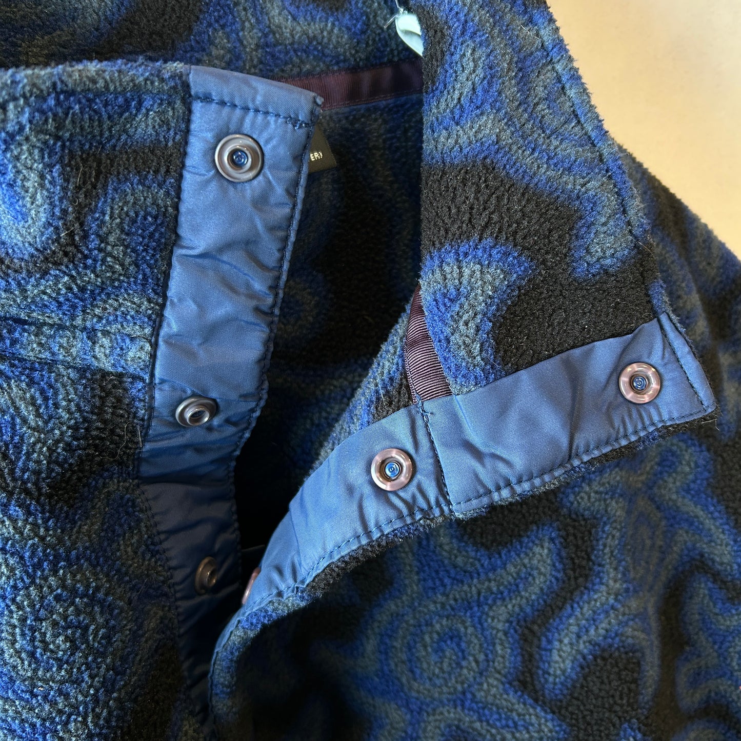 90's Patagonia パタゴニア "Zen Turtle" ゼンタートル スナップT フリースプルオーバー 青黒(M)/A9734F-SO