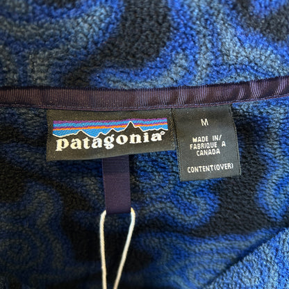 90's Patagonia パタゴニア "Zen Turtle" ゼンタートル スナップT フリースプルオーバー 青黒(M)/A9734F-SO