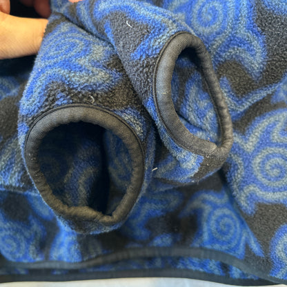 90's Patagonia パタゴニア "Zen Turtle" ゼンタートル スナップT フリースプルオーバー 青黒(M)/A9734F-SO