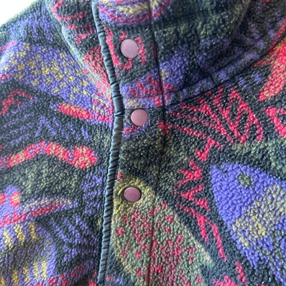 90's Patagonia パタゴニア Deep Sea 深海生物 総柄スナップT フリースプルオーバー (M)/A9753F-SO