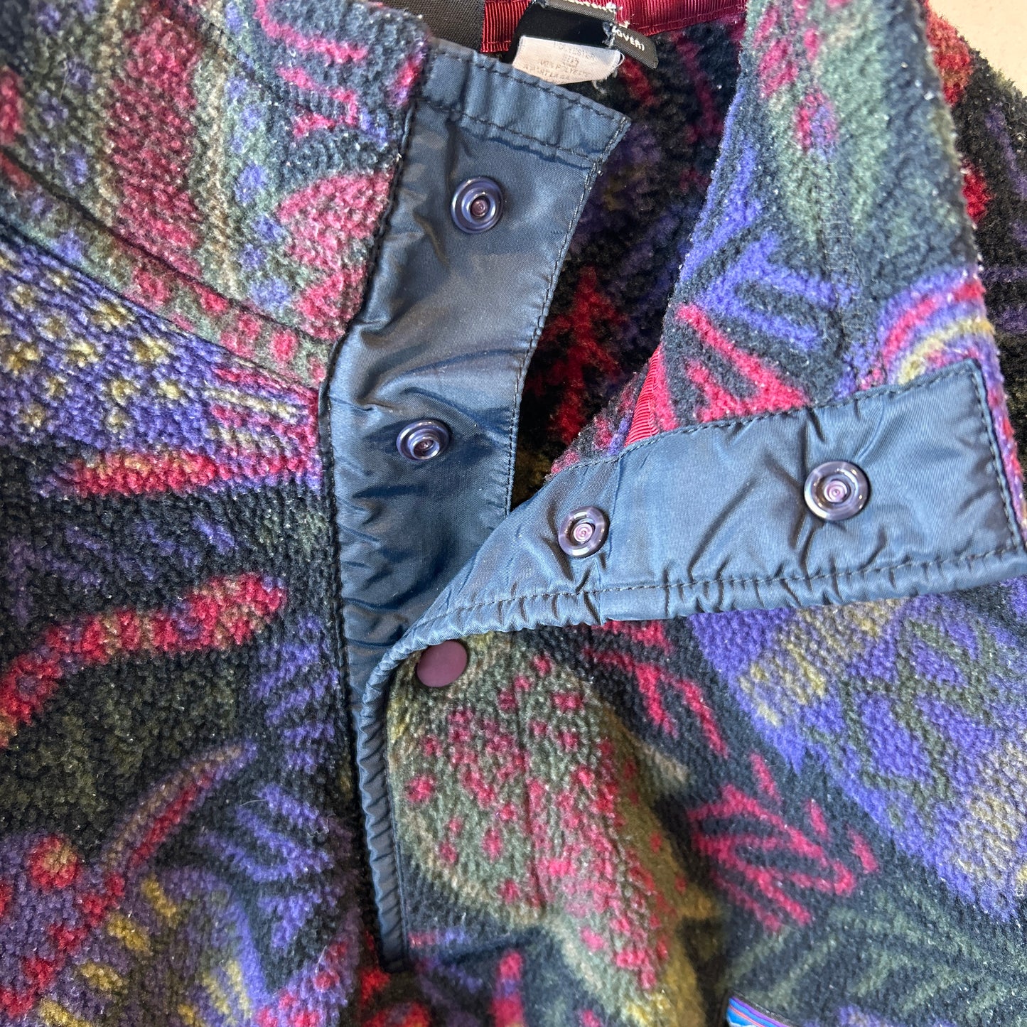 90's Patagonia パタゴニア Deep Sea 深海生物 総柄スナップT フリースプルオーバー (M)/A9753F-SO