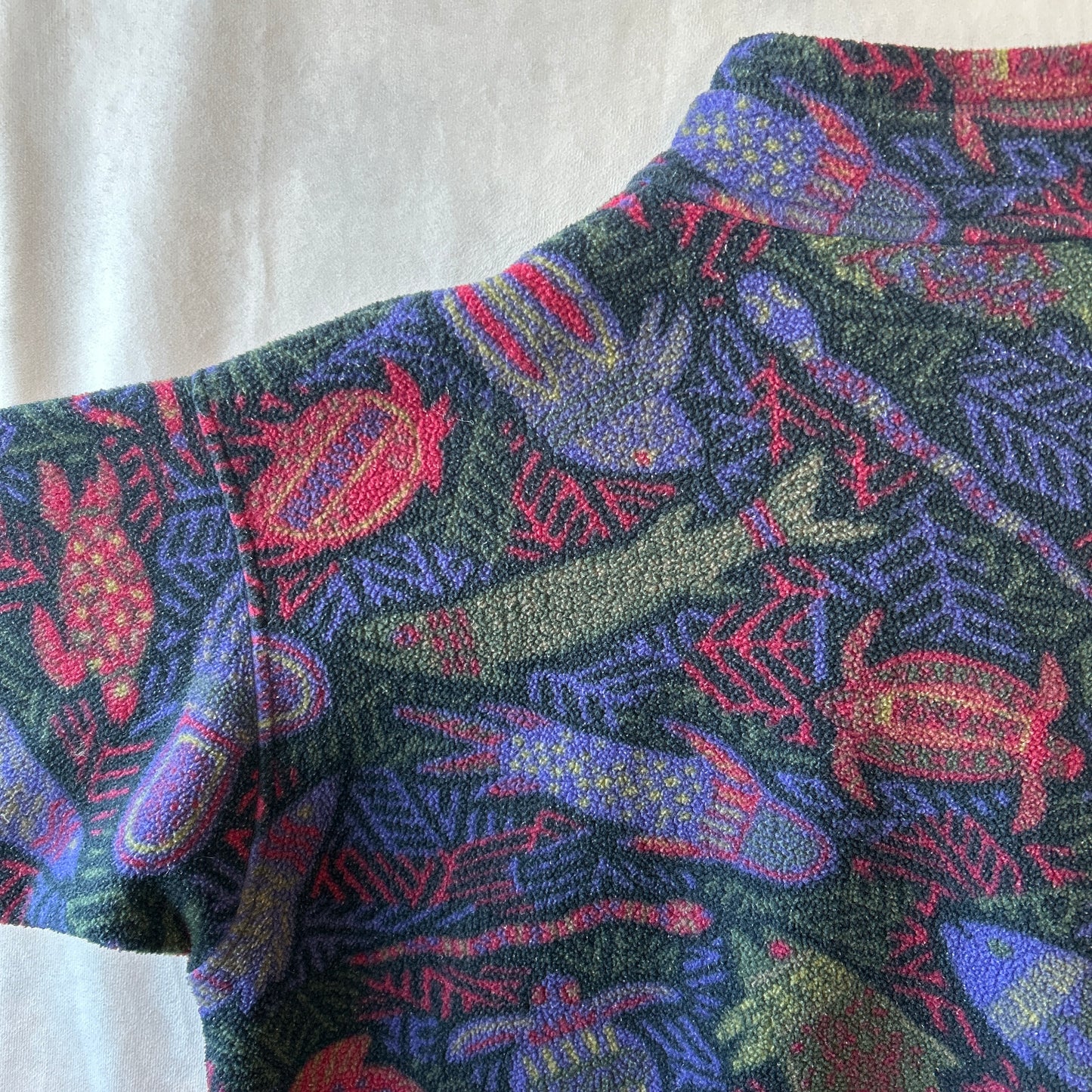 90's Patagonia パタゴニア Deep Sea 深海生物 総柄スナップT フリースプルオーバー (M)/A9753F-SO