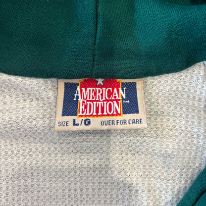 90's AMERICAN EDITION 無地 スウェット ジップフーディー 緑 (L) /B1539S-SO