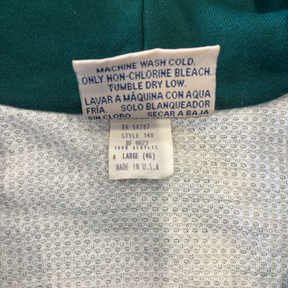 90's AMERICAN EDITION 無地 スウェット ジップフーディー 緑 (L) /B1539S-SO