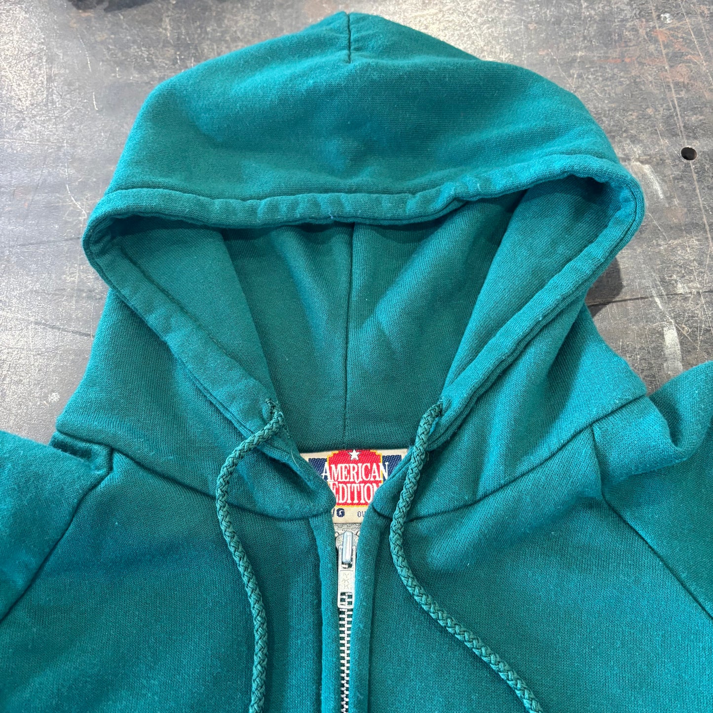 90's AMERICAN EDITION 無地 スウェット ジップフーディー 緑 (L) /B1539S-SO