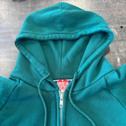 90's AMERICAN EDITION 無地 スウェット ジップフーディー 緑 (L) /B1539S-SO