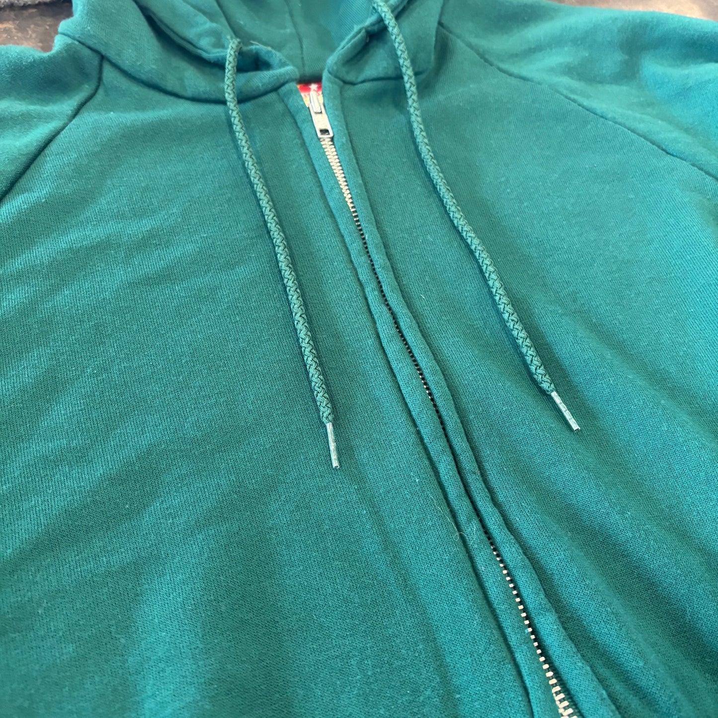 90's AMERICAN EDITION 無地 スウェット ジップフーディー 緑 (L) /B1539S-SO