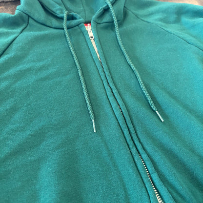 90's AMERICAN EDITION 無地 スウェット ジップフーディー 緑 (L) /B1539S-SO