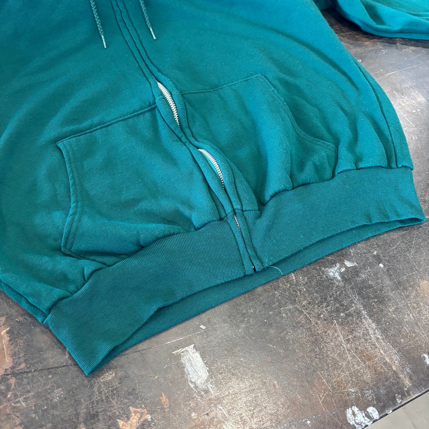 90's AMERICAN EDITION 無地 スウェット ジップフーディー 緑 (L) /B1539S-SO