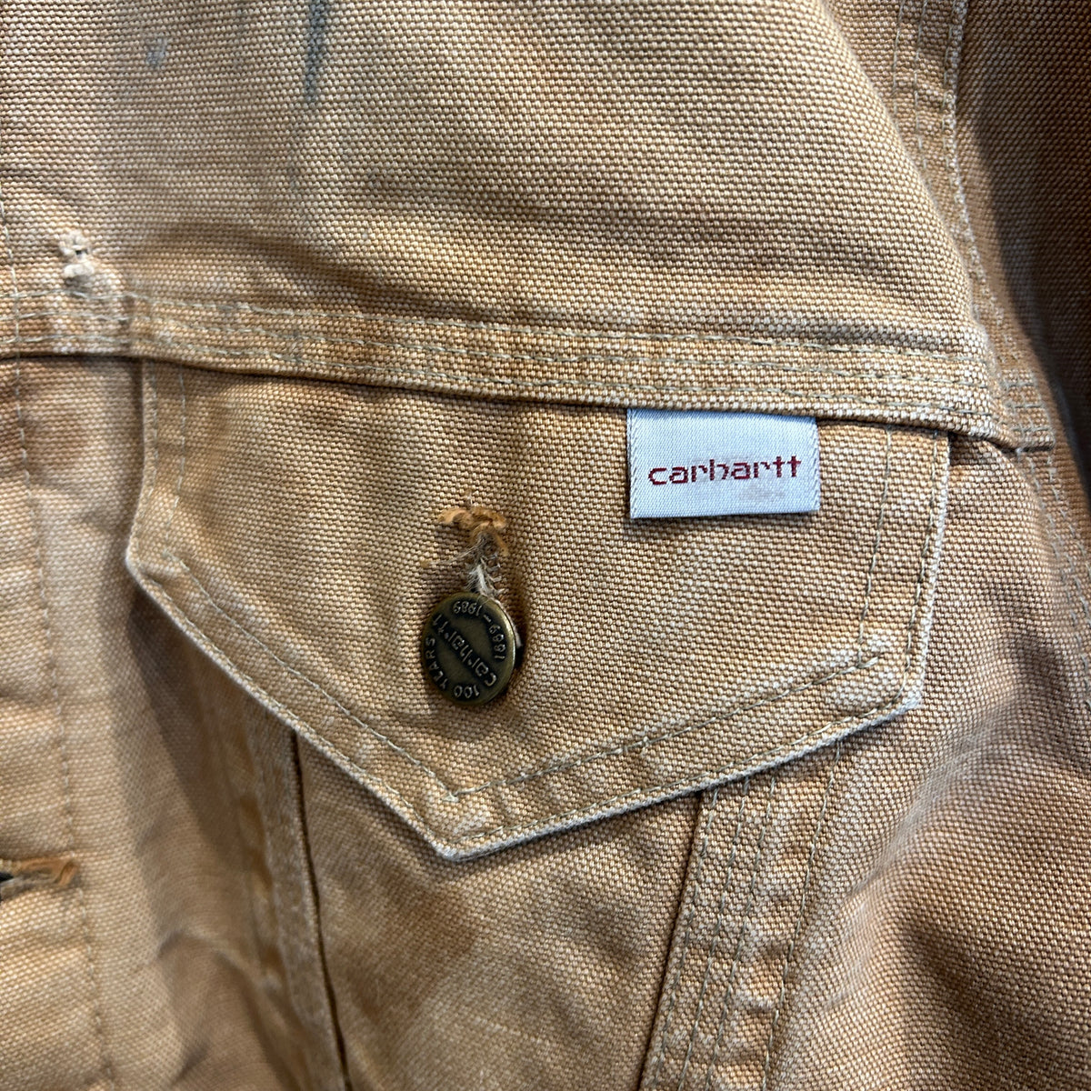 90's Carhartt カーハート ダック トラッカージャケット ベージュ (サイズ不明)/C1671J-SO