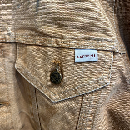 90's Carhartt カーハート ダック トラッカージャケット ベージュ (サイズ不明)/C1671J-SO