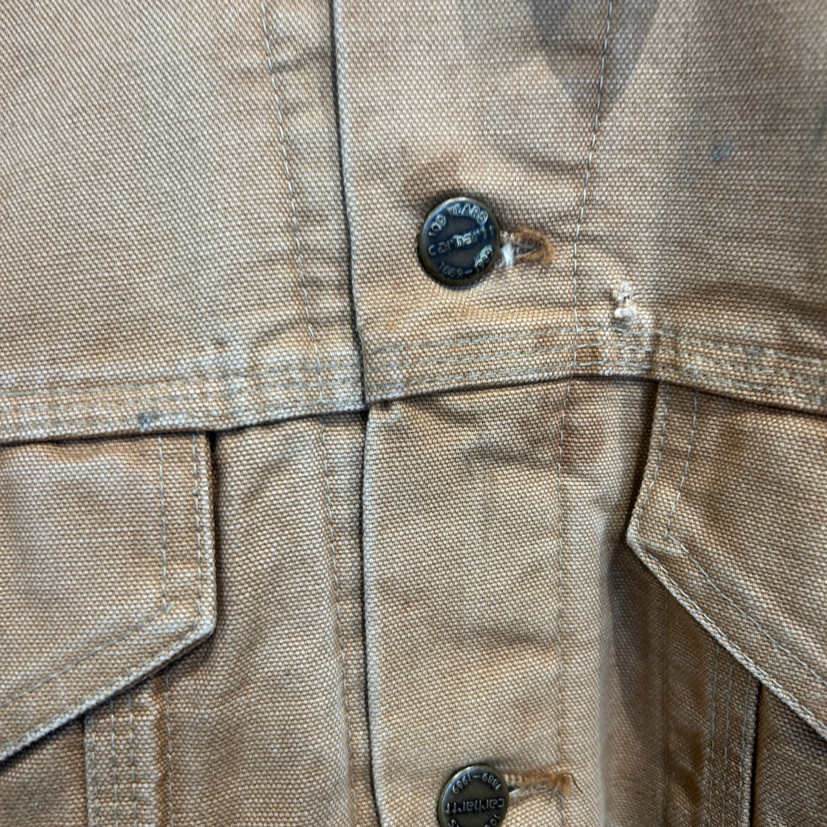 90's Carhartt カーハート ダック トラッカージャケット ベージュ (サイズ不明)/C1671J-SO