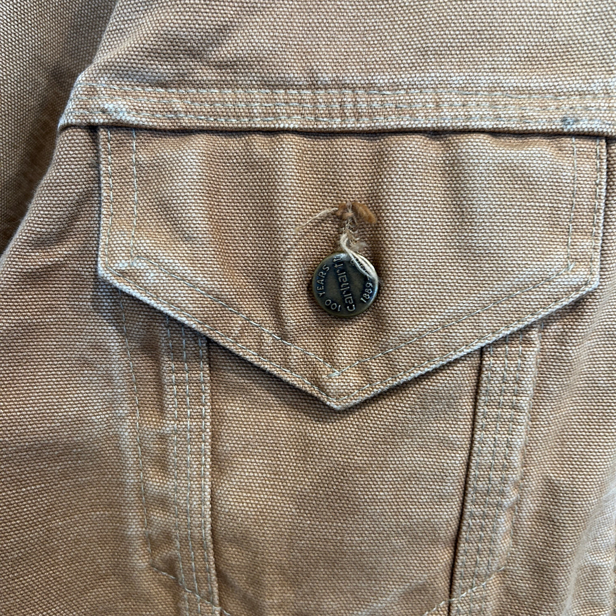 90's Carhartt カーハート ダック トラッカージャケット ベージュ (サイズ不明)/C1671J-SO