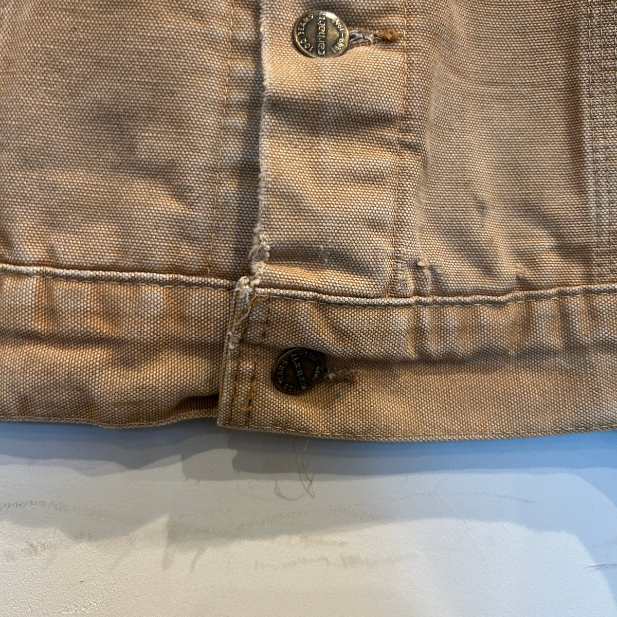 90's Carhartt カーハート ダック トラッカージャケット ベージュ (サイズ不明)/C1671J-SO