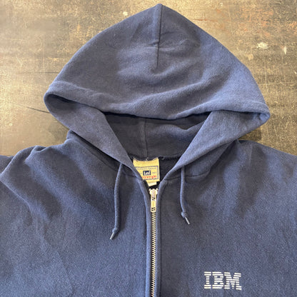 00's Lee IBM 企業 スウェット ジップフーディー ネイビー (XL) /A8522S-SO
