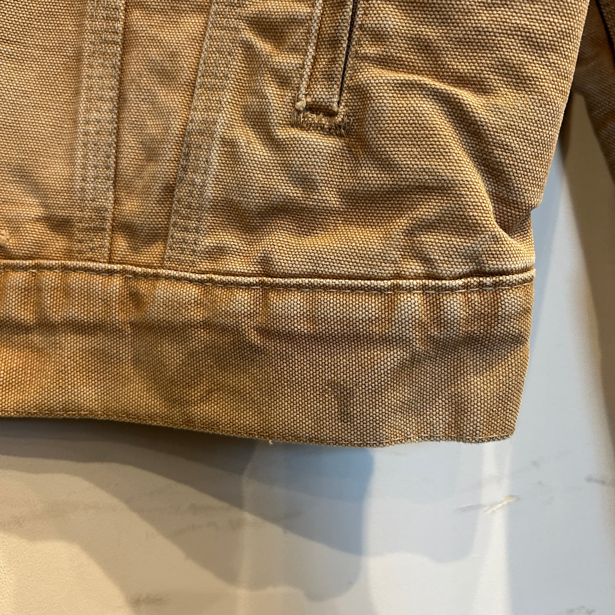 90's Carhartt カーハート ダック トラッカージャケット ベージュ (サイズ不明)/C1671J-SO